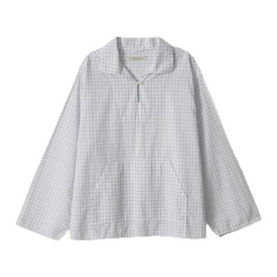 【现货】fletta bloom韩国设计师套头格纹衬衫韩系女简约高级衬衣