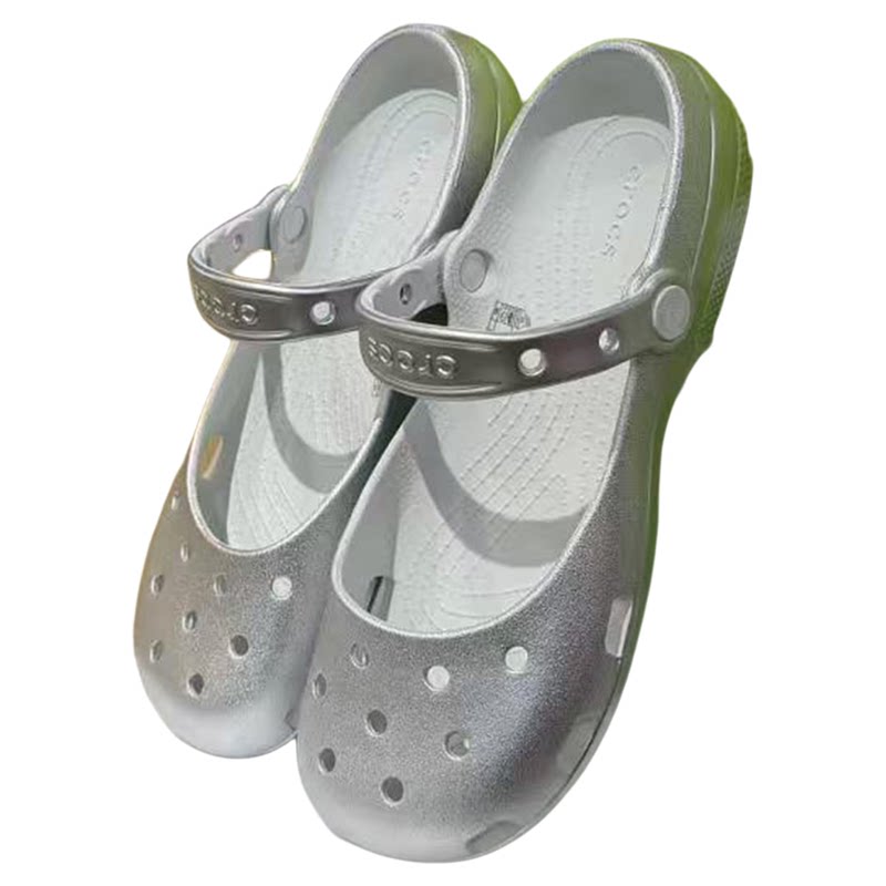 卡骆驰芭蕾金属配色洞洞鞋Crocs