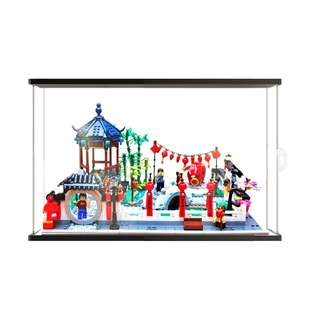 适用乐高80107新春灯会 中国风元宵灯会亚克力展示盒收纳防尘罩