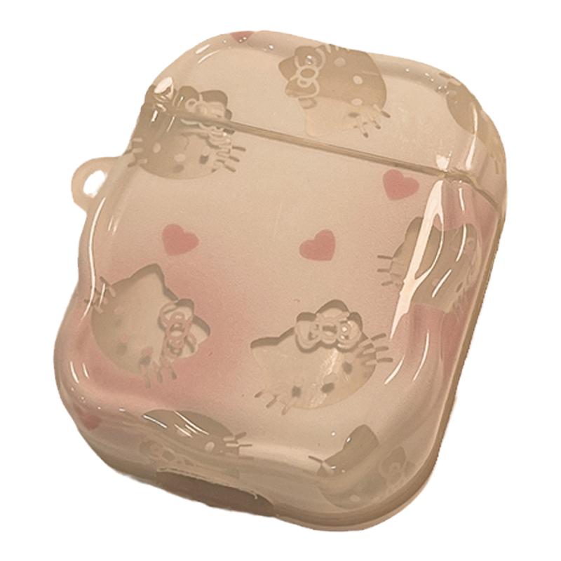 HelloKitty爱心适用airpodspro2代保护套苹果耳机保护壳airpods3无线蓝牙耳机套airpod1/2代女透明硅胶耳机壳