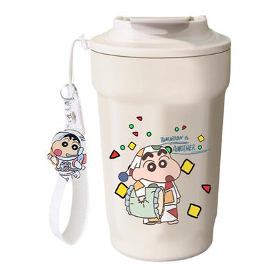 蜡笔小新咖啡杯保温杯女生高颜值