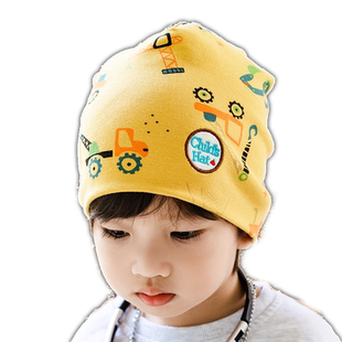 宝宝帽子春秋款新款男婴幼儿防风纯棉薄款女婴儿童冬季睡觉套头帽
