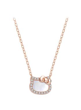 潮色绘凯蒂猫项链纯银女赠送礼盒