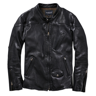 汤姆哈迪同款男款重磅加厚全粒面头层牛皮夹克修身短款真皮皮衣