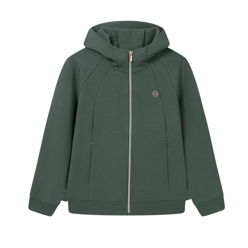 361度女运动外套连帽开襟卫衣宽松综训上衣秋季新品562514007A