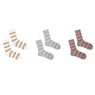 ubras条纹堆堆袜女款中筒袜防臭抗菌秋冬时尚撞色百搭显瘦袜子女