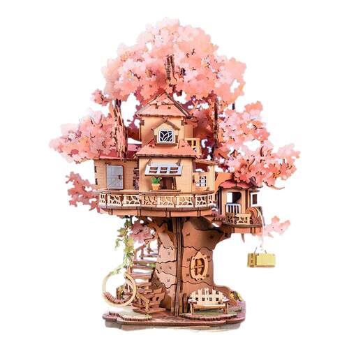 若客若来樱梦树屋手工拼装模型3d拼图木制diy音乐盒六一节礼物