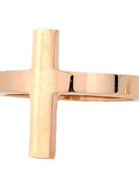 欧美风希腊百搭款十字架钛钢戒指