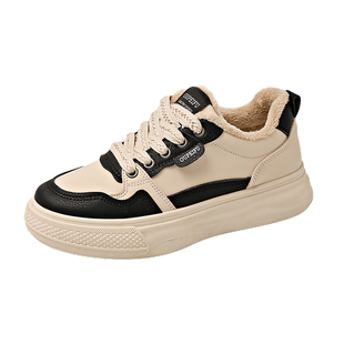 女鞋加绒板鞋女款冬季2025新款保暖软底孕妇二棉鞋休闲运动鞋34码