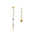 VIA途经天然淡水异形巴洛克珍珠不对称小众原创设计长款耳饰耳环