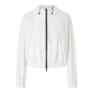 IMM尹默2025年春绿色环保科技面料连帽长袖撞色上衣户外外套女