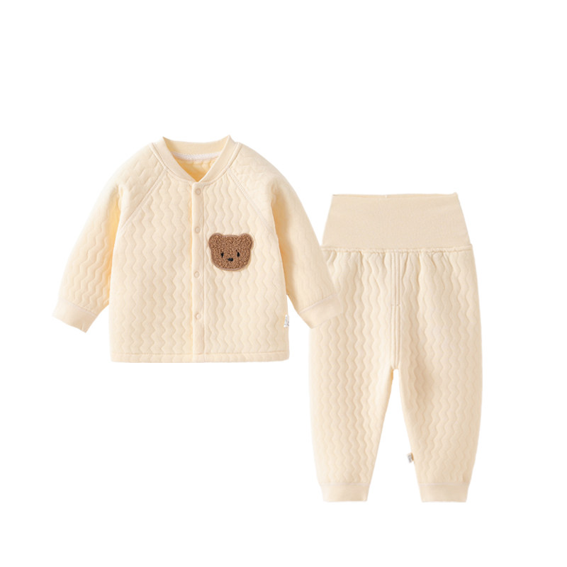 婴幼儿春秋纯棉保暖衣服开衫套装