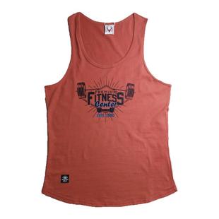 夏季大圆领男士纯棉印花窄带背心无袖T恤健身肌肉训练运动衣篮球