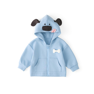 婴童春季外套男小童2026新款连帽开衫女童春装幼儿外出服宝宝上衣