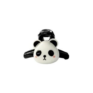 可爱熊猫碎发刘海小抓夹女前额侧边发夹小夹子发饰鲨鱼夹头饰发卡