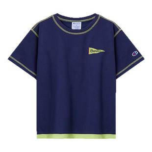 Champion冠军男童装夏季新款潮流经典休闲百搭运动球衣短袖T恤