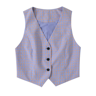 大于诗集 玛德琳千金三重奏 法式时尚格子马甲套装女半身裙两件套