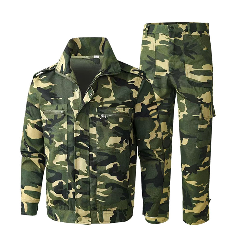 迷彩军训服套装夏季长袖劳保工作服学生户外训练服加厚耐磨军训服