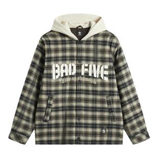 李宁冬季男子反伍BADFIVE宽松连帽中款运动棉服外套夹克AFMV001
