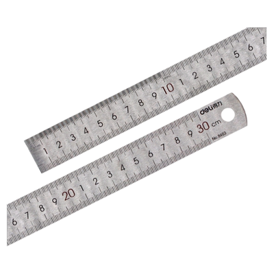 得力文具用直尺透明塑料尺子15/20/30/40cm制图绘图工具测量用亚克力透明直线考试中小学生加厚金属不锈钢尺