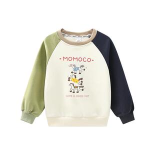 MOMOCO/玛米玛卡男童拼接卫衣2026春季新款中大童韩版可爱童装潮