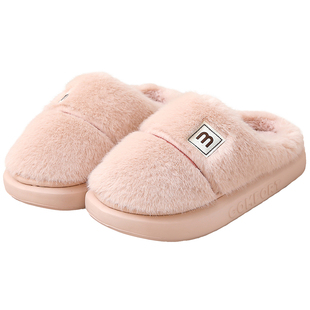 情侣棉拖鞋女秋冬季室内居家卡通厚底拖鞋男毛绒保暖防滑轻便冬天