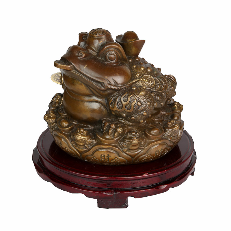 老神仙纯铜元宝金蟾摆件三足金蟾