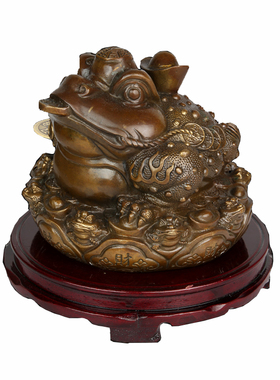 老神仙纯铜元宝金蟾摆件三足金蟾