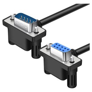 DB9针串口线弯头RS232公对母头COM线口90度延长线直连交叉线定制