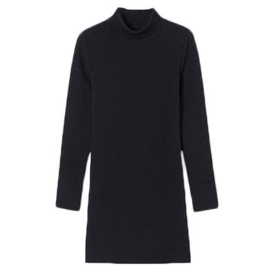 半高领打底衫女中长款加厚长袖