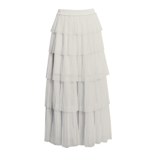 ANOTHER ONE安那迪网纱半身裙女2024新款夏季百褶精致蛋糕