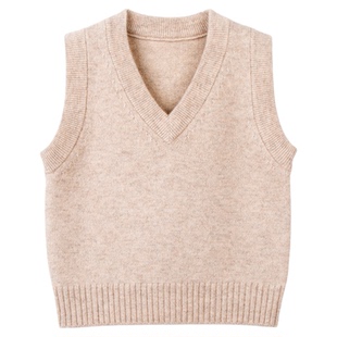 校服内搭儿童羊绒衫背心男童毛衣马甲高端纯山羊绒女童羊毛衫坎肩