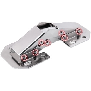 工厂免开孔青蛙铰链衣橱柜门桥式明装弹子缓冲阻尼合页无需开槽