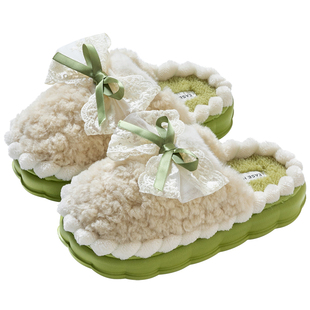 棉拖鞋女款2025秋冬季新款室内家居加绒加厚保暖毛绒绒月子拖鞋女