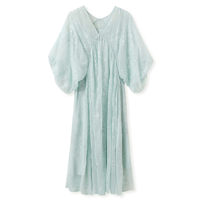 新中式国风宽松亮片气质连衣裙女