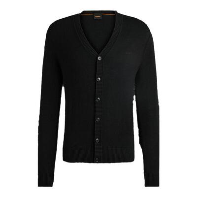 刺绣徽标羊毛混纺常规版型开衫