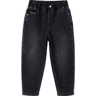 巴拉巴拉男童牛仔裤中大童宝宝加绒裤子秋冬季新款儿童休闲长裤厚