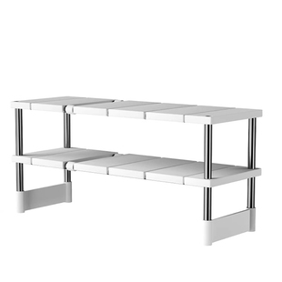 厨房可伸缩下水槽置物架橱柜内分层架厨柜储物多功能锅架收纳架子