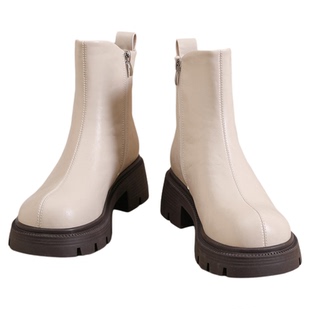 星期六短靴女款2025新款秋冬季加绒保暖棉鞋小个子厚底马丁靴女靴