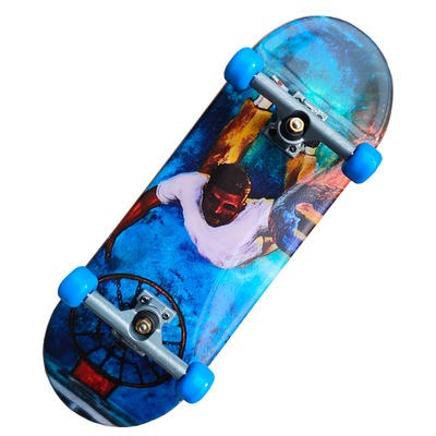 灌篮可转弯手指滑板10X3.2厘米四轮双翘凹版青少年学生彩色小滑板