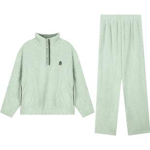 秋鹿【断码】珊瑚绒睡衣冬季女加厚加绒卫衣秋冬长袖长裤套装