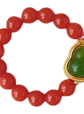 天然南红戒指女翡翠碧玉葫芦串珠