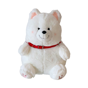 雪橇三傻来也~可爱萨摩耶狗毛绒玩具布娃娃微笑天使小狗公仔礼物