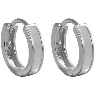 卡伦图925纯银耳环女天然白贝母耳钉高级感耳扣气质耳圈精致耳饰