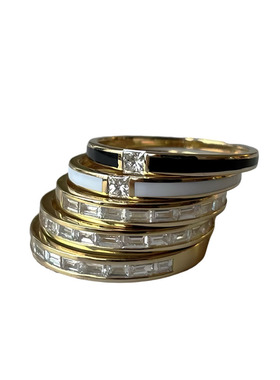 尾戒戒指女烤漆钻戒日常