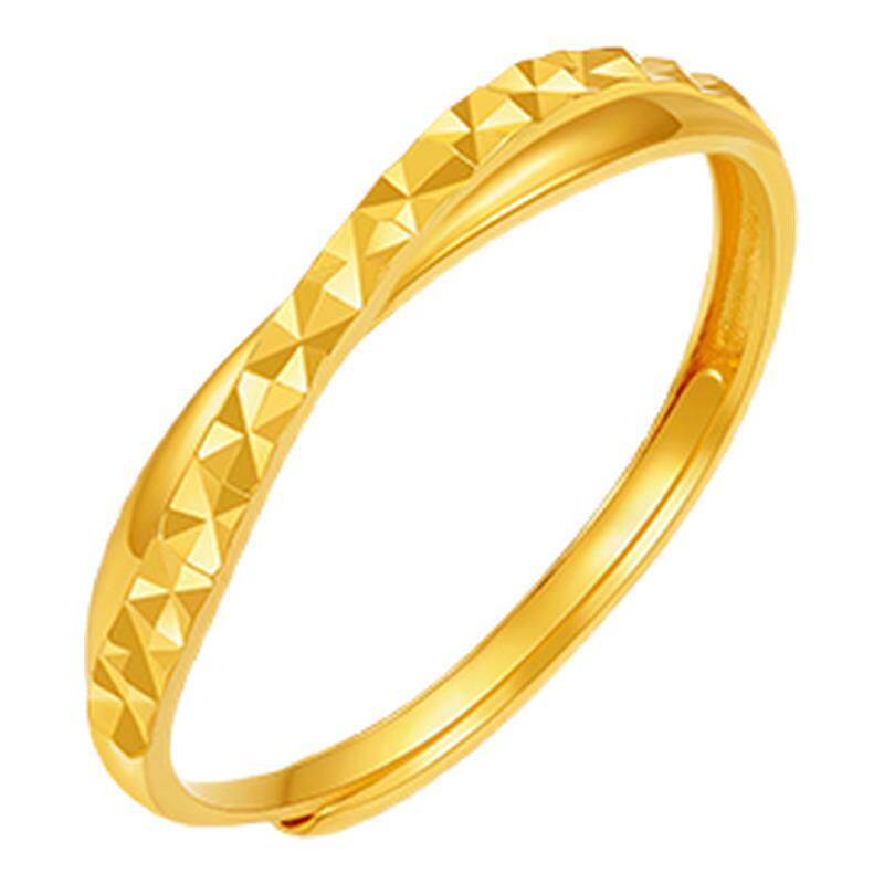 【中国黄金官方店】黄金戒指金棱旋影足金5G戒指新品