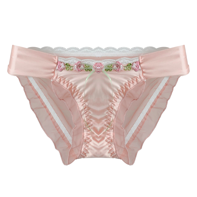 香榭粉黛~女生法式甜美女士纯欲风性感高级感蕾丝少女缎面内裤女
