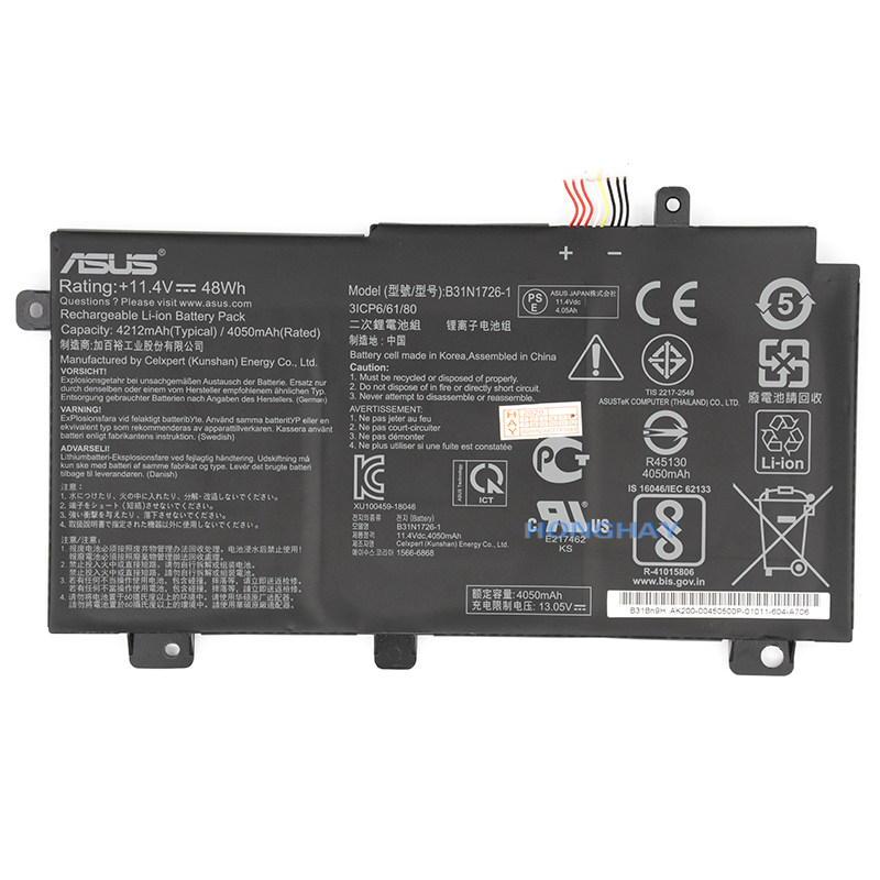 全新华硕FX80G飞行堡垒FX86F/G FX95G FX505G FX504G电池B31N1726