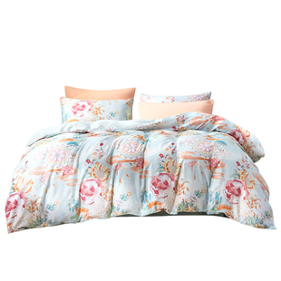 富安娜床上四件套全棉纯棉100%床单被套四季通用学生宿舍套件正品