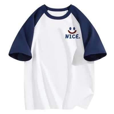 短袖t恤夏季青少年撞色插肩半袖